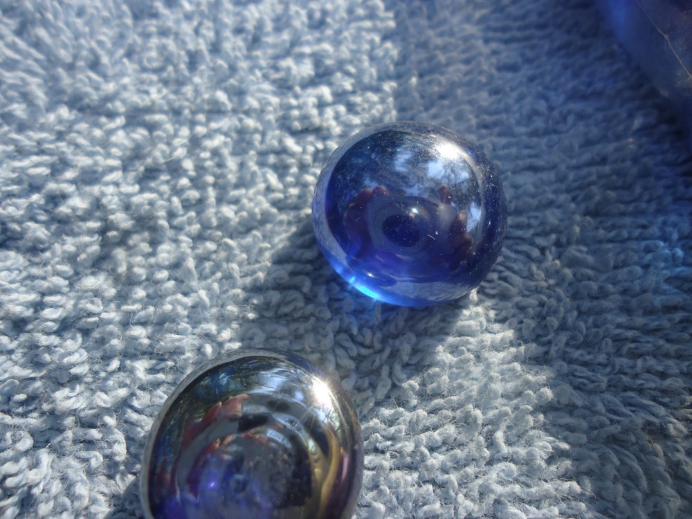 Crafts Decorative Blue Flat Bottom Marbles 15oz.