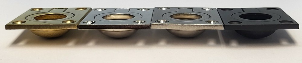 Solid Brass Flush Ring Pull modern hidden knob handle nickel mid century modern
