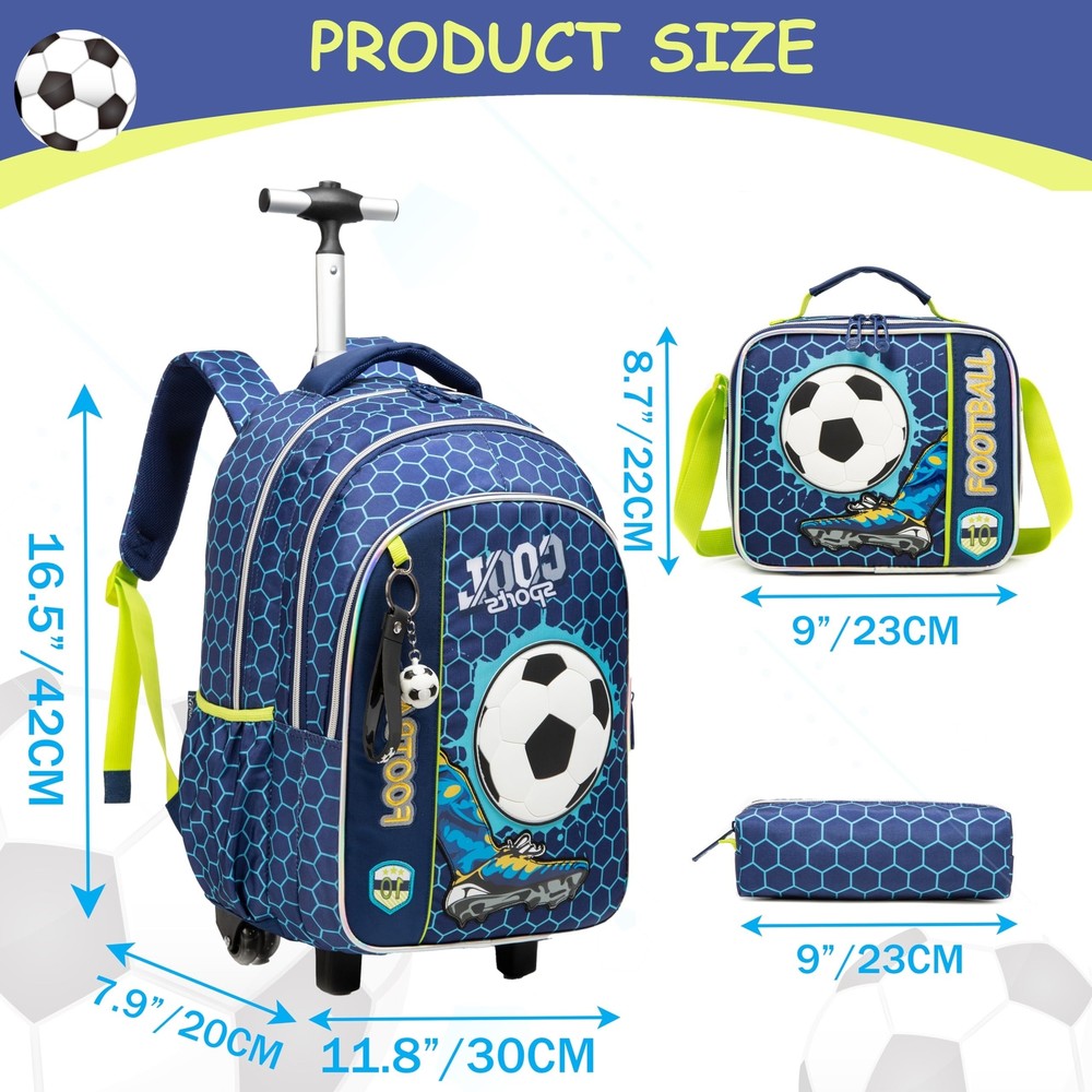 Rolling Backpack for School Backpack with Wheels Kids Backpack for Boys Eleme...