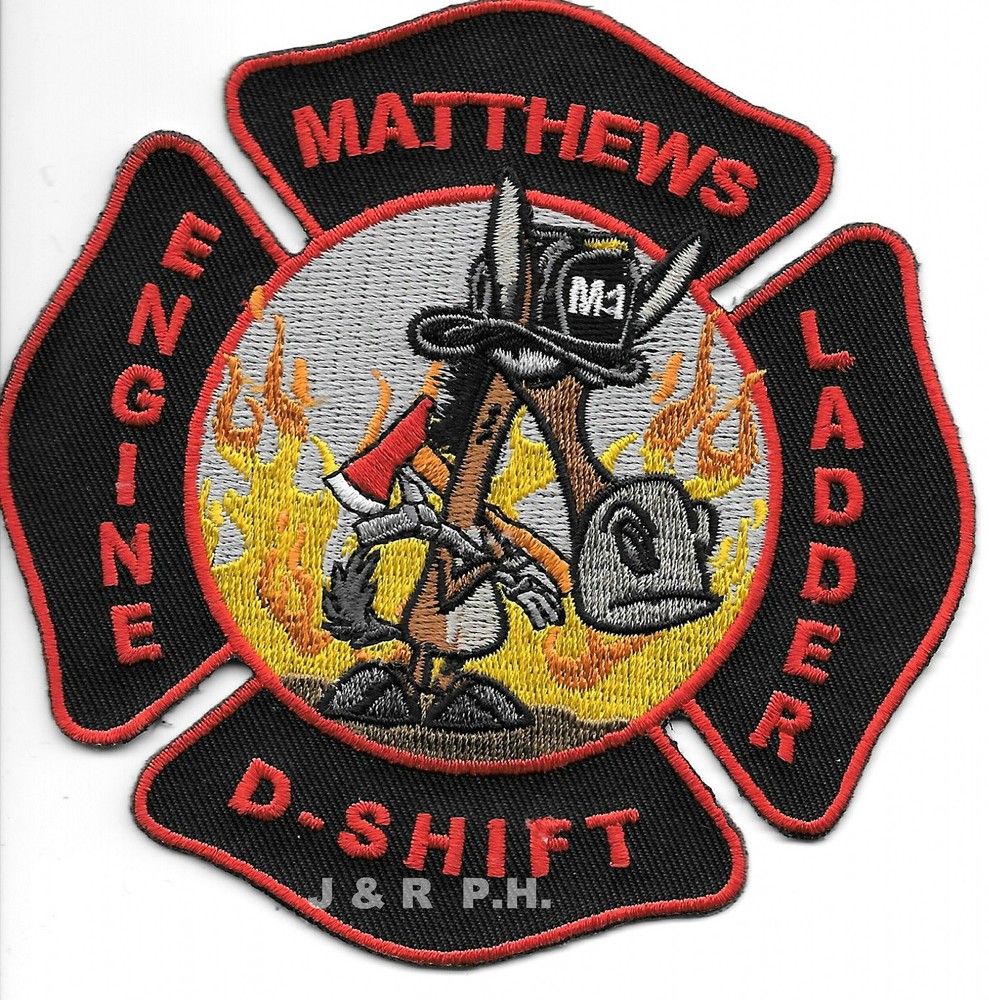 Matthews  "D" Shift  Engine - Ladder, NC (4.5" x 4.5" size) fire patch