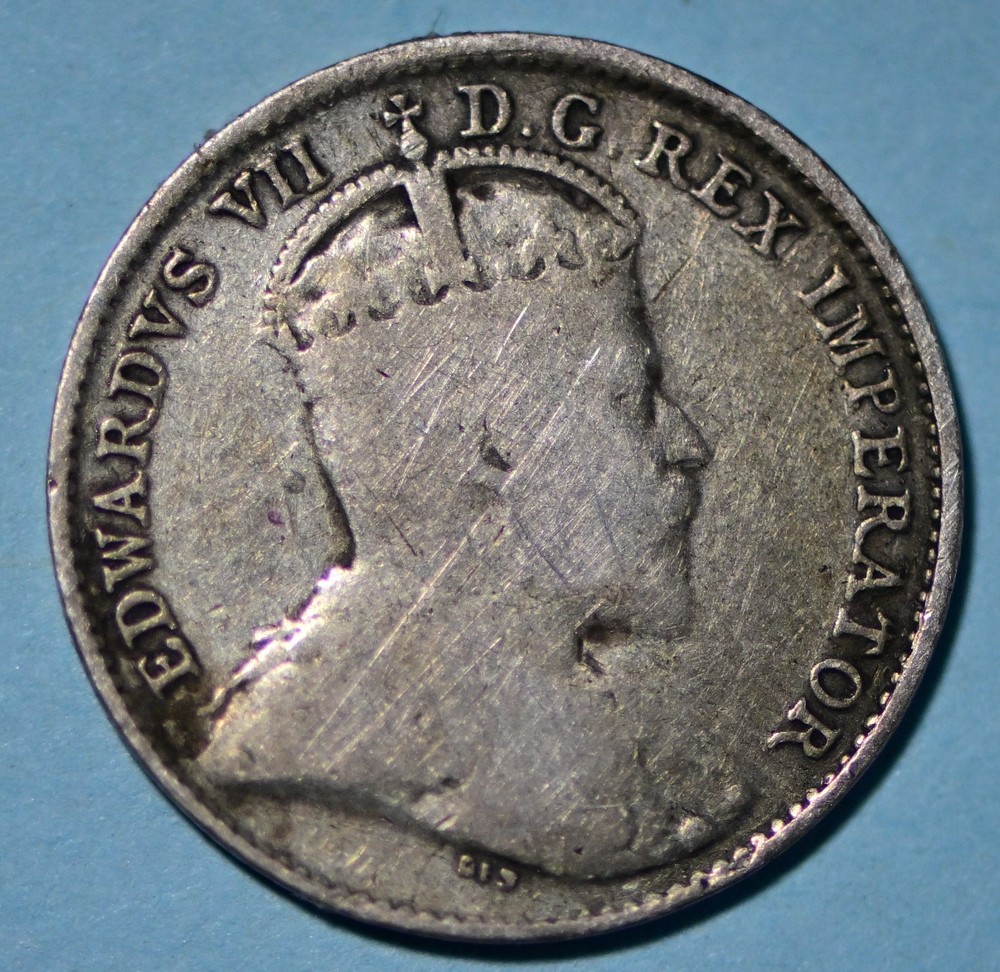 1908 Newfoundland Silver 5 Cents VG