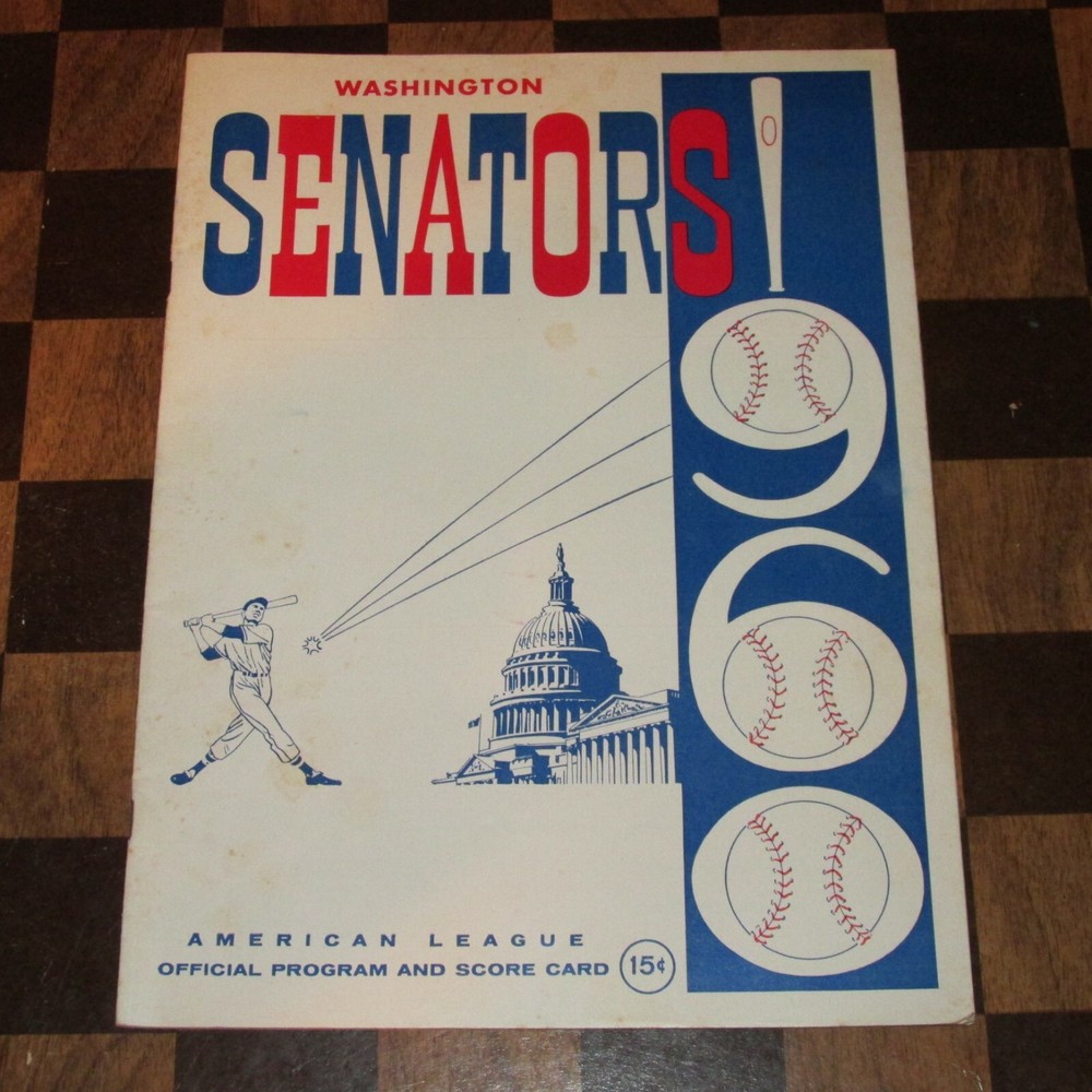 Washington Senators 1960 Program Unscored- Excellent Condition