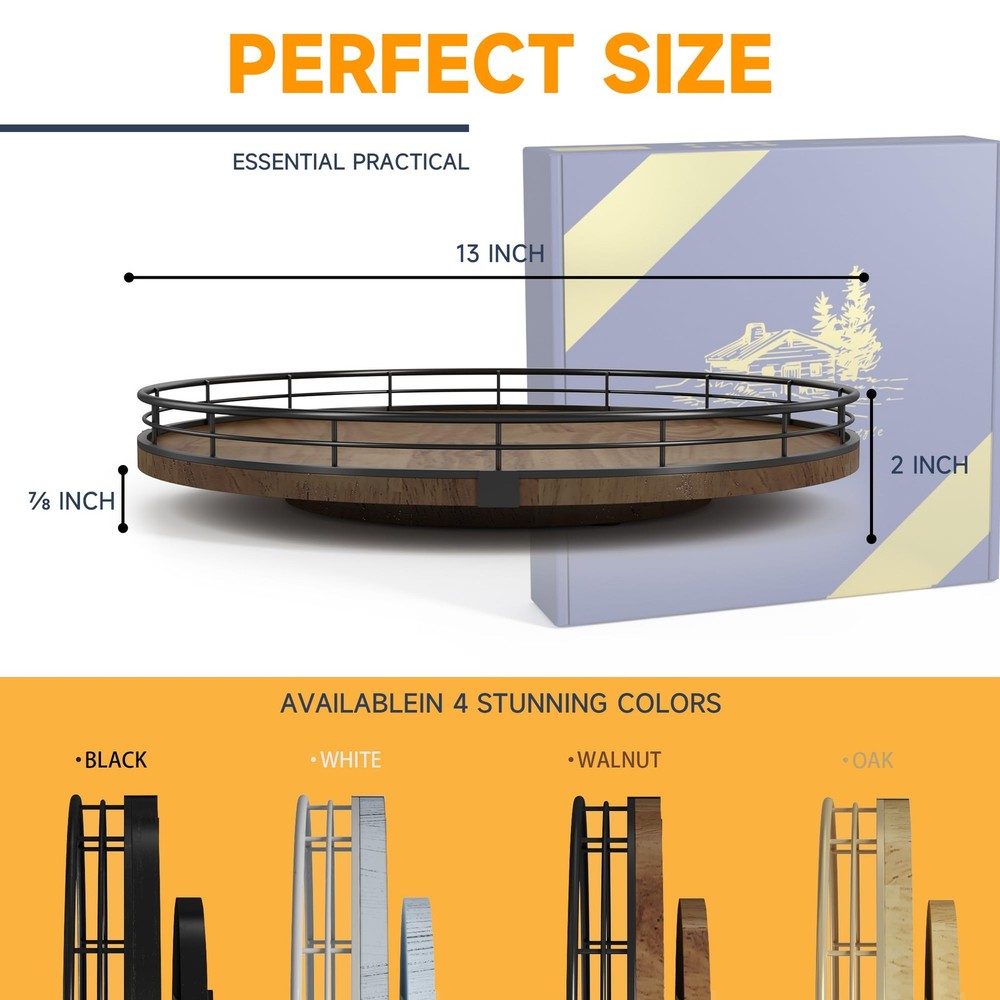 Extra Large Round Oak Lazy Susan for Dining Table Kitchen Storage Solutions