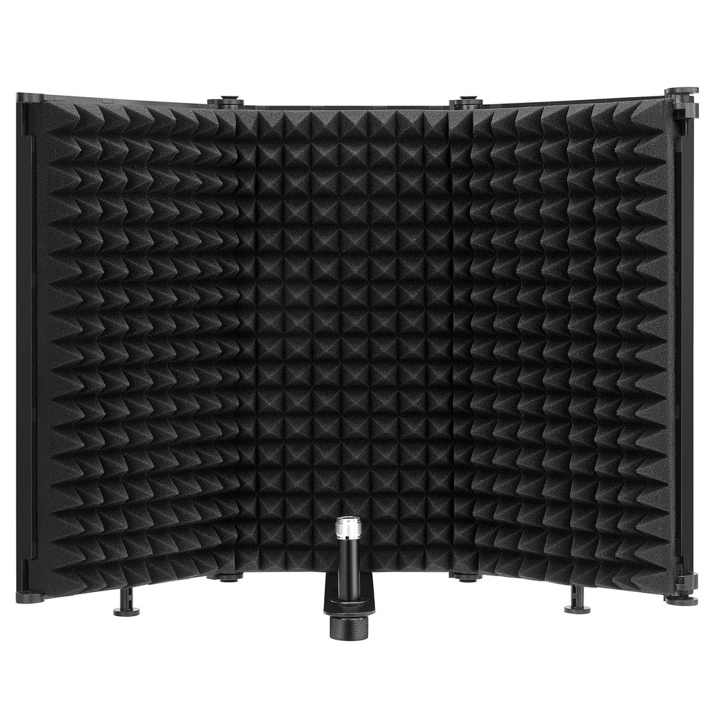 Microphone Isolation Shield, Foldable Mic Shield with Triple Sound Insulation...