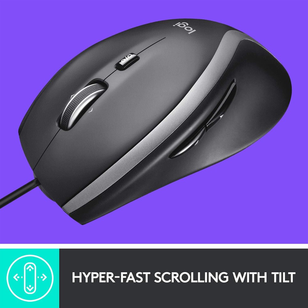 Logitech M500s Advanced Corded Mouse with Advanced Hyper-fast Scrolling & Tilt,