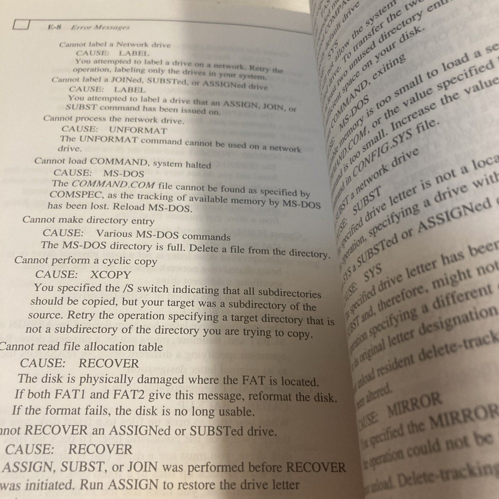 MS-Dos Version 5 Paperback Textbook Refrence Guide 1992 Compaq Industry