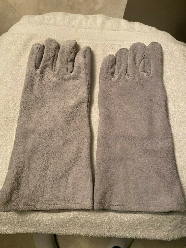 WELDING GLOVES 14" INCHES, GRAY LARGE GRAINGER NEW