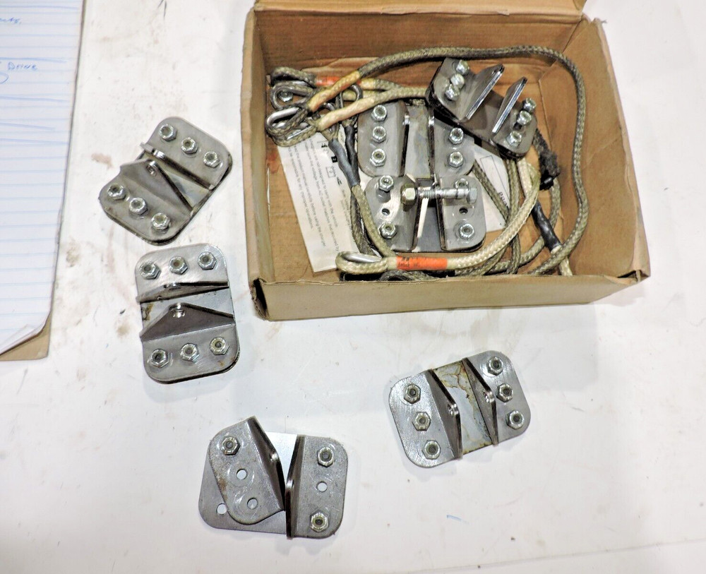 (7) steel safety tether mounts and assorted tethers Nascar Late Model