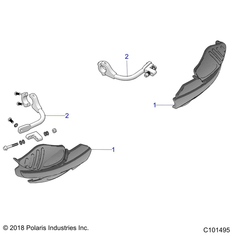 Polaris Handguard Mounts, 2 Pack 2879380