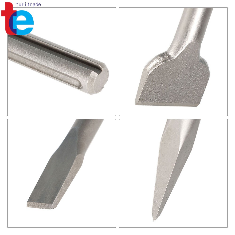 3 Pack 16" SDS Max Bits Set Long-Point Chisel, Scaling Chisel Flat Chisel
