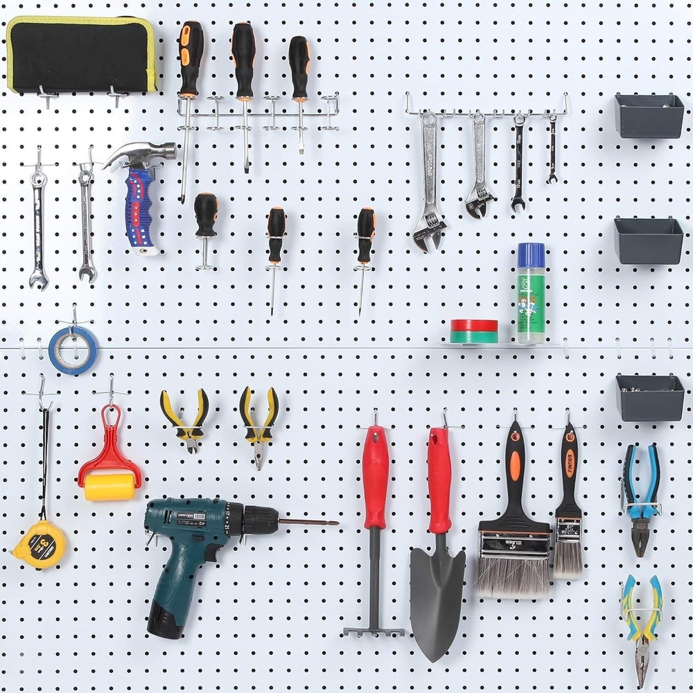 Heavy-Duty Pegboard Hooks Assortment with Bins: Effortless Tool Organization