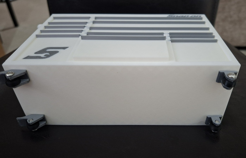 Snap On Mini High Quality 3D Printed Toolbox (White) (Silver)