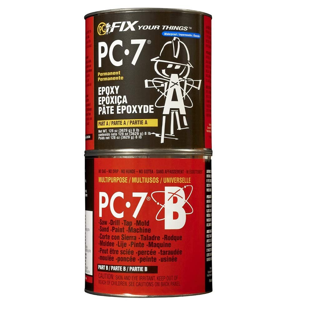 PC-7 Epoxy Adhesive Paste, Two-Part Heavy Duty, 8 Lb in Two Cans, Charcoal Gray