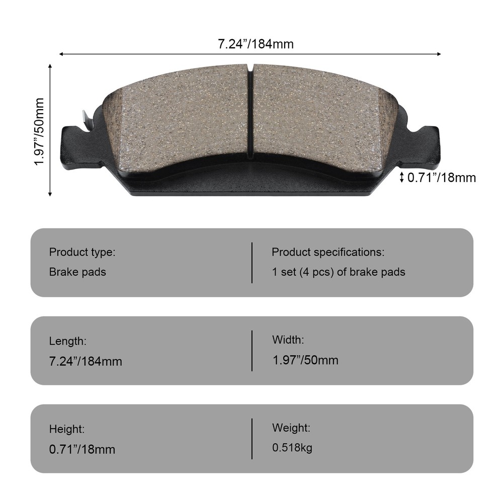 Spec Ceramic Front Brake Pads for Chevy Suburban 2015-2020