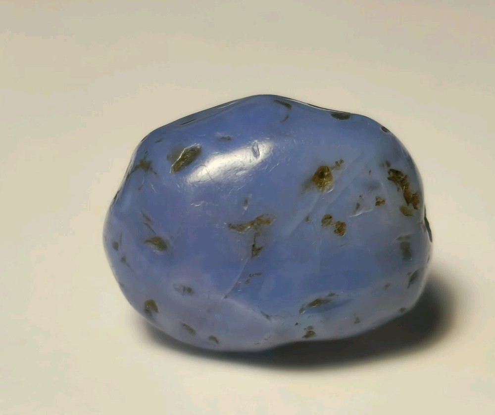 ANCIENT RARE BLUE CHALCEDONY AGATE EYE BEAD