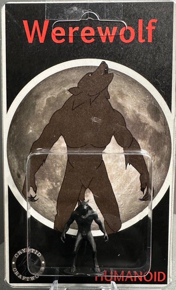 Black Werewolf Miniature Figure, Lycan, Cryptid Craftwork