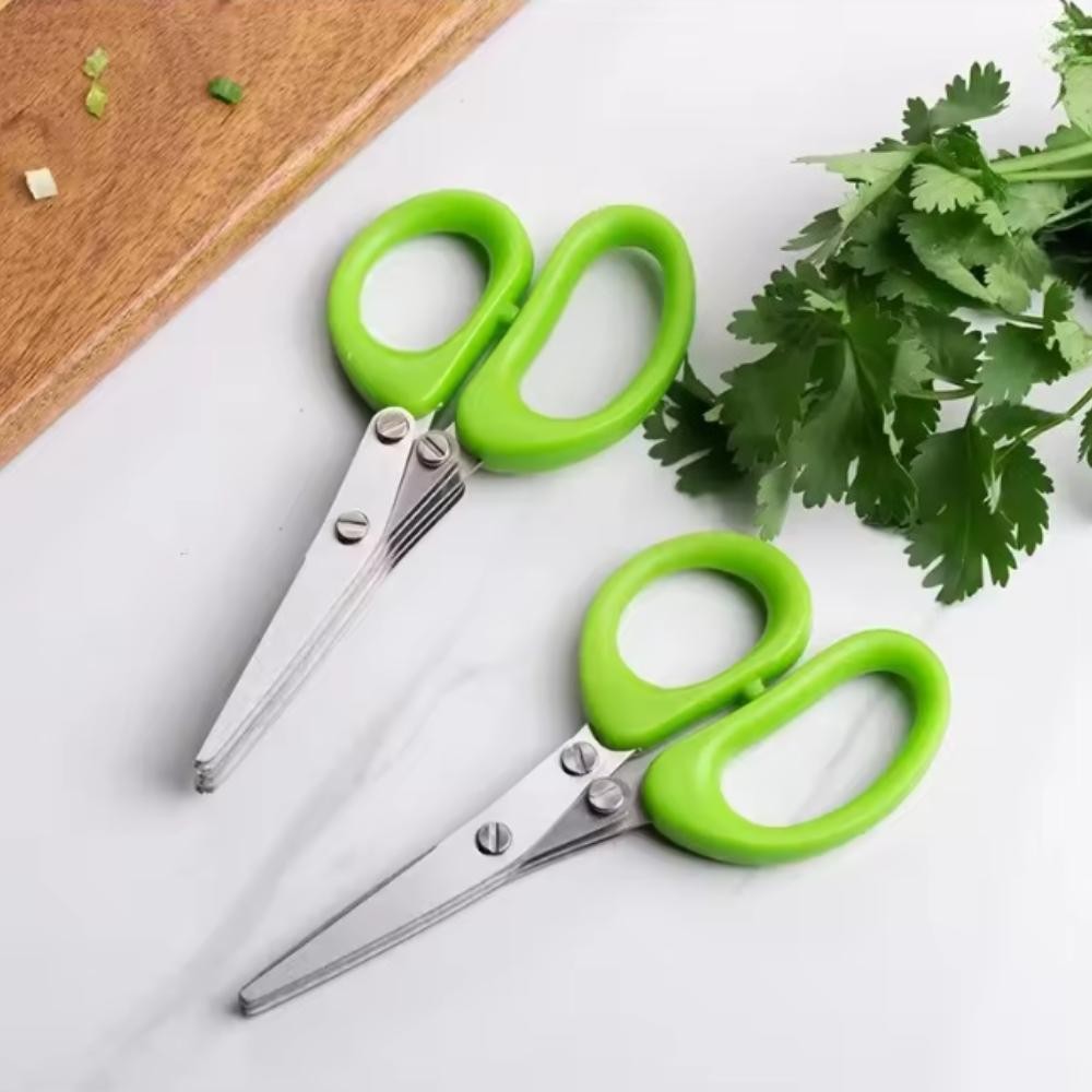 Multi-layer Stainless Steel Kitchen Scissors (3/5 Blades) – Ideal for Effortless