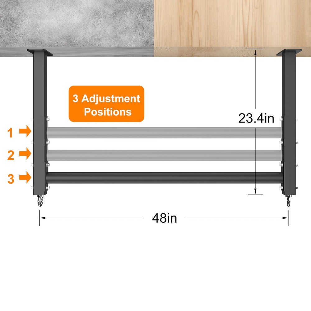 Ceiling Mounted Pull Up Bar, Heavy Duty 700 LBS Multi Grip PullUp Bars, 48" R...