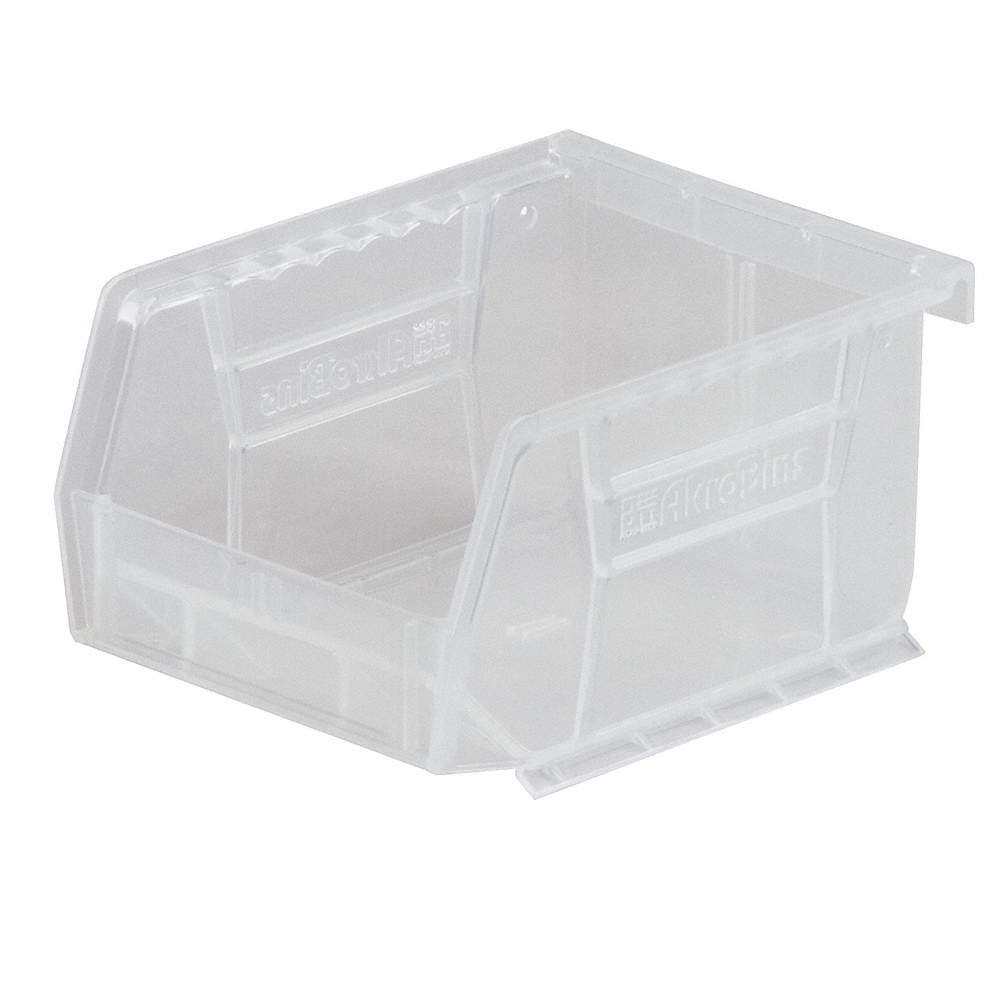 AKRO-MILS 30210SCLAR Hang and Stack Bin,Clear,Plastic,3 in 4KER2