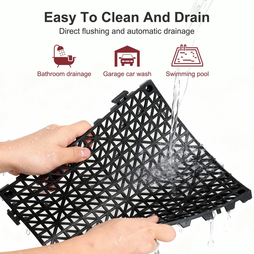 Splicing Drainage Tiles - 12"x12" Interlocking in 24/36/50 Sets