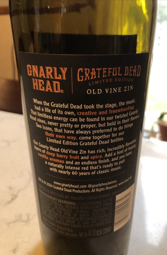 grateful dead Wine Bottle Empty #3