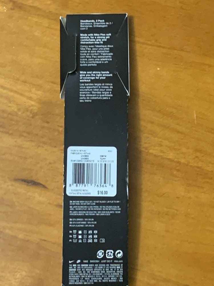 Nike Flex Headbands 2 Pack Unisex OSFM NEW