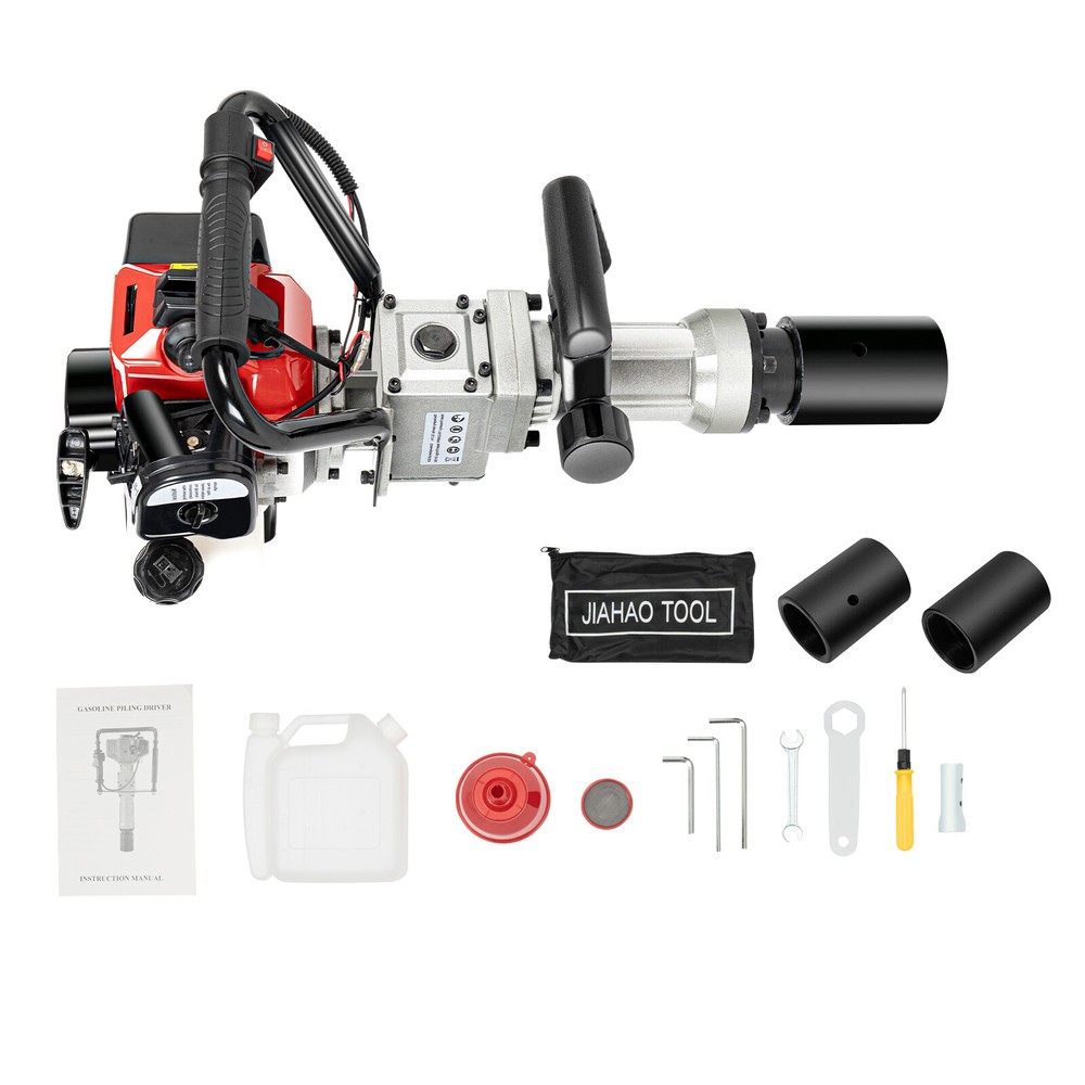 2 Stroke Gas Powered T-Post Driver Pole Pounder Pile Driver Hammer Portable