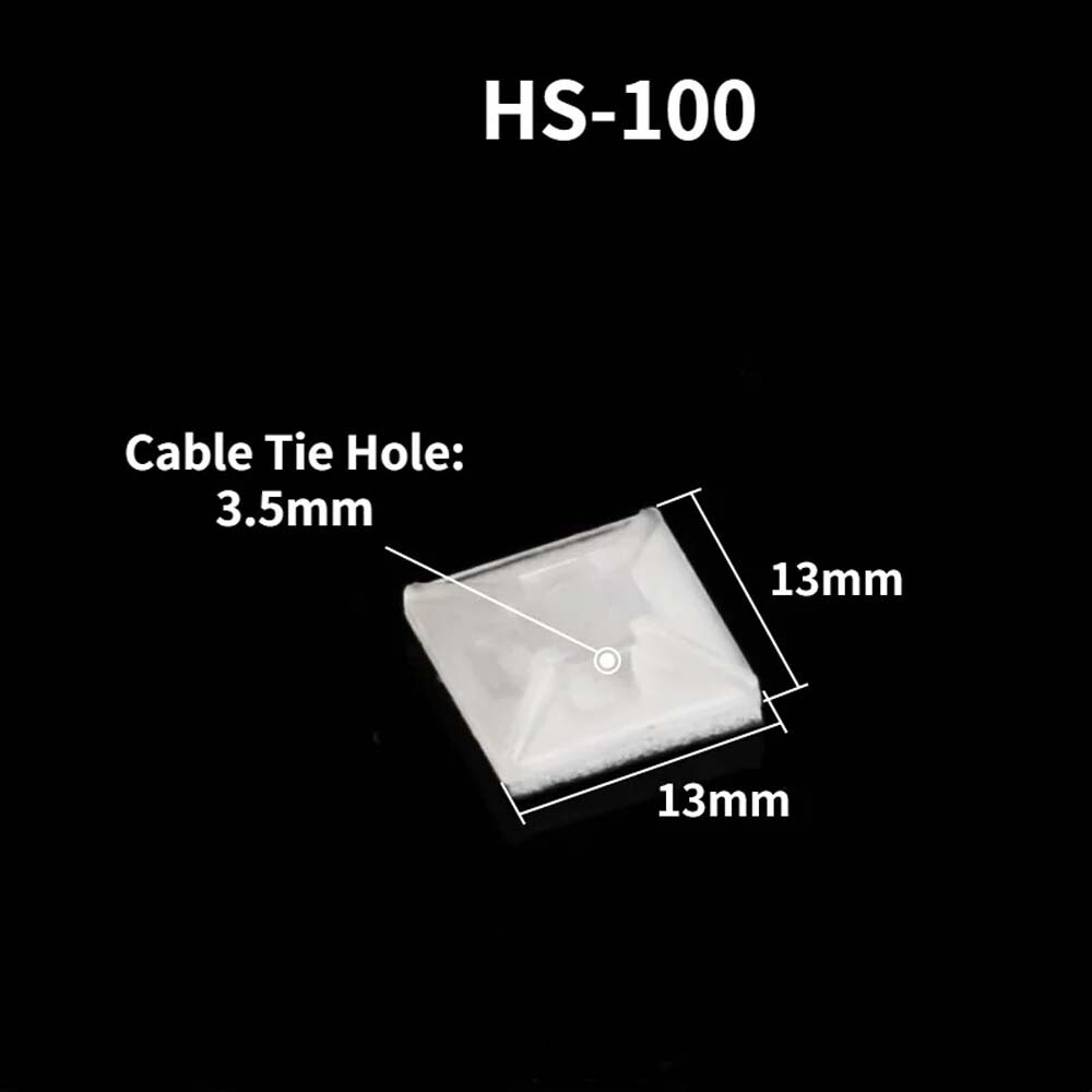 Nylon Cable Tie Base Self Adhesive Stick On Cable Tie Wire Mounts Black/White