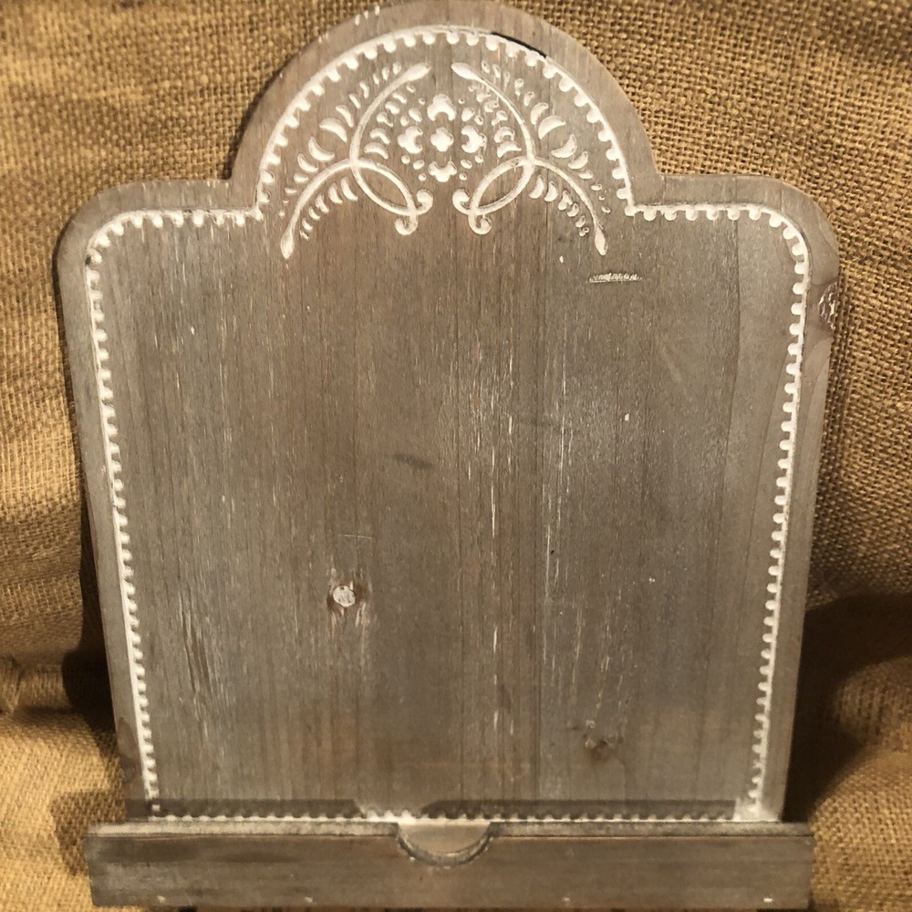 Table Decor Whitewashed Stand on easel Holds open book or artwork, 12.5”