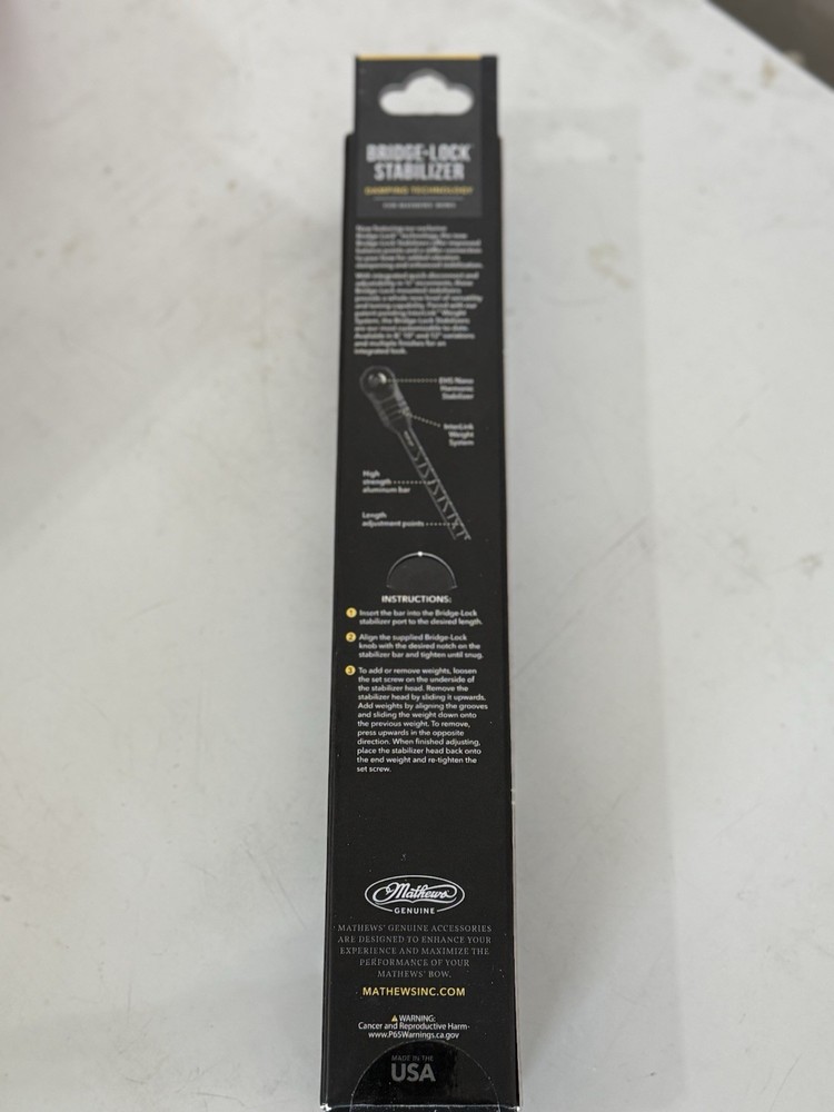 Mathews Bridge-Lock 8in Black Stabilizer Compound Bow