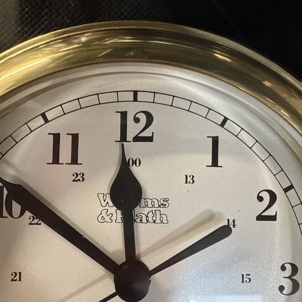 WEEMS & PLATH NAUTICAL SHIP'S BELL CLOCK SOLID BRASS