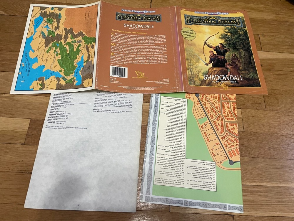 Advanced Dungeons & Dragons Shadowdale w/map Forgotten Realms Original