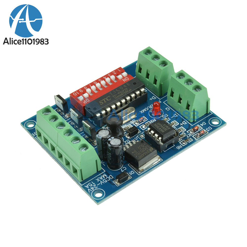 DMX512 Decoder 3-CH Channel 15A RGBW Controller LED stage lighting CMOS Output