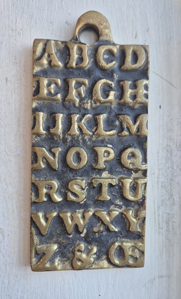 1700s Brass Alphabet Plate