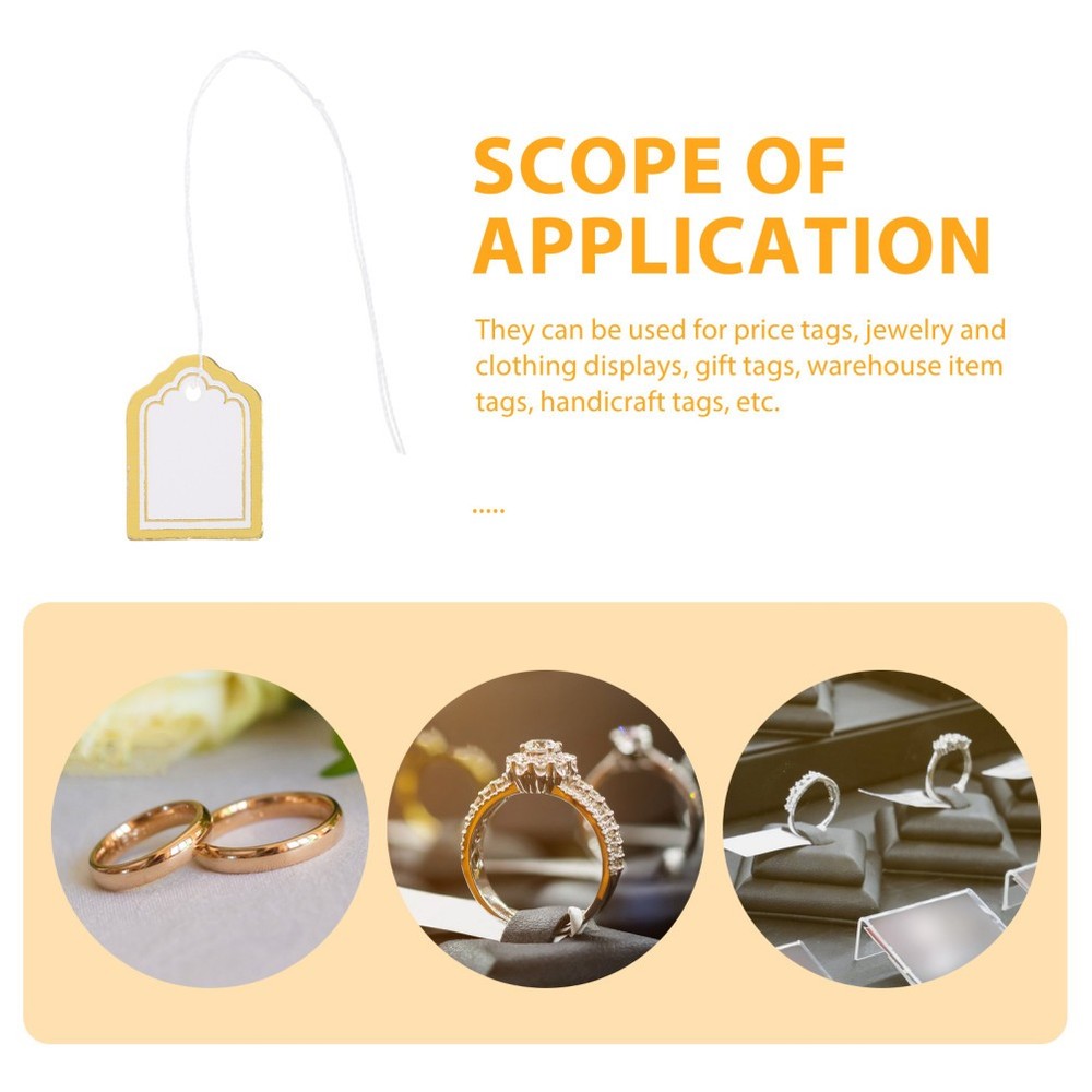 500 PCS Sector Price Tag Stocking Tags Present with String Merchandise