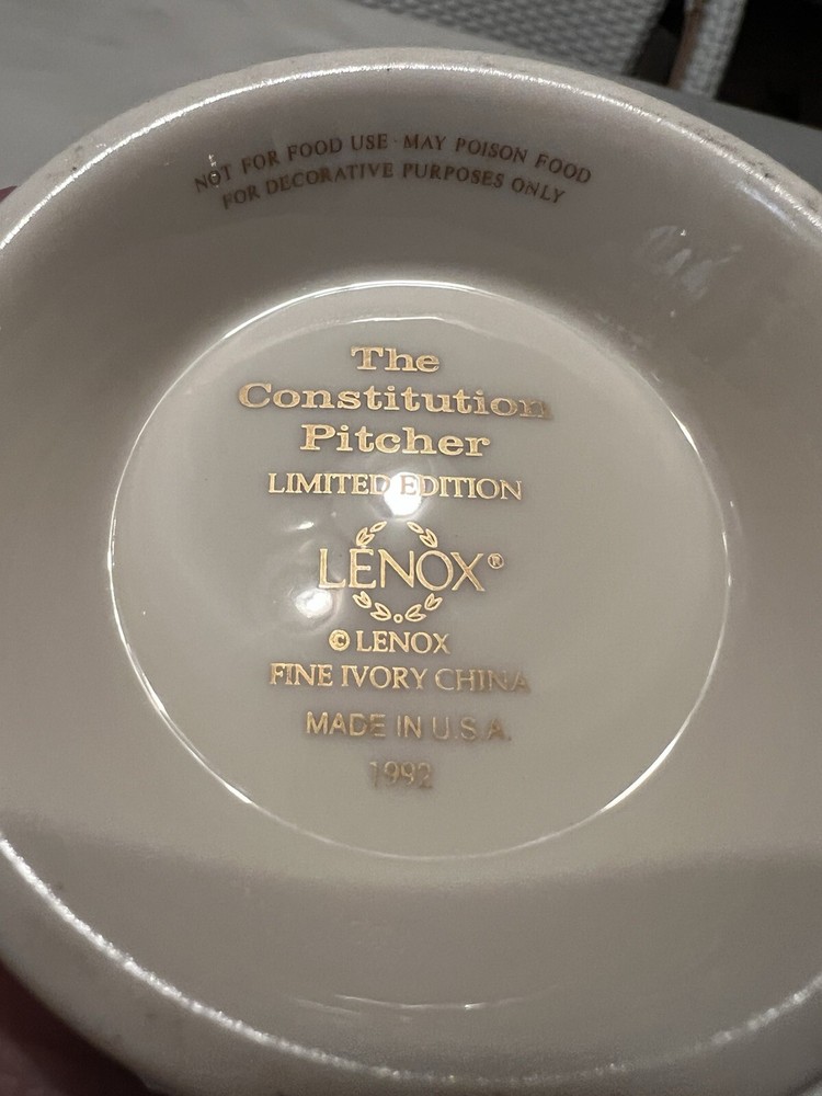 Lenox Pitcher CONSTITUTION