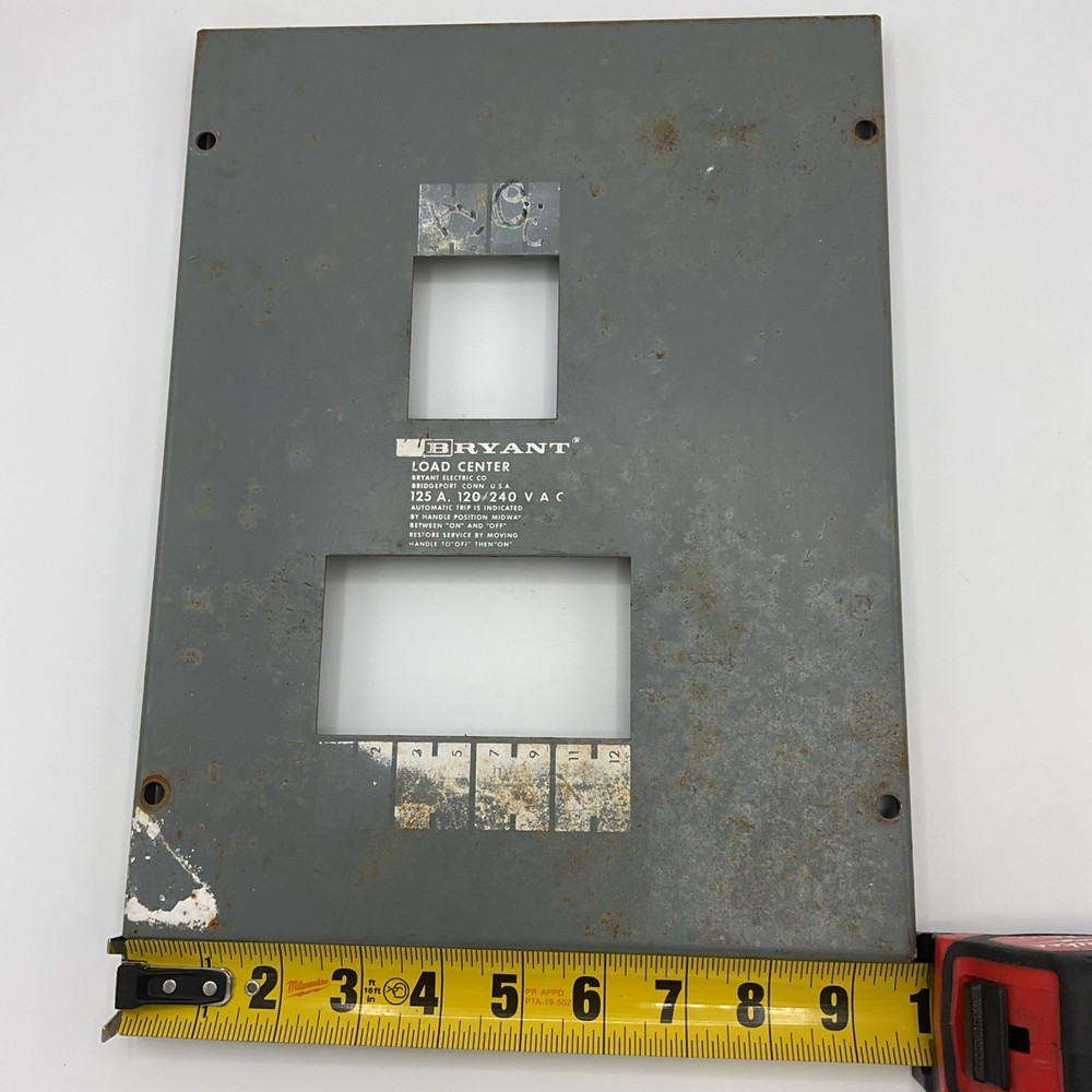 Bryant 100 Amp Max Main Breaker 4 Space Panel Cover
