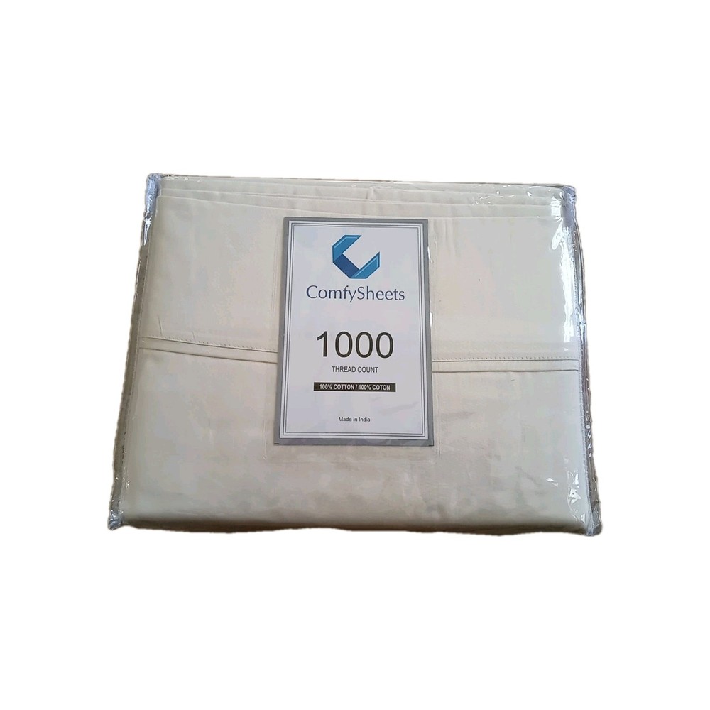 ComfySheets 1000 Thread Count 100% Egyptian Cotton KING 4 Pc Sheet Set Cream