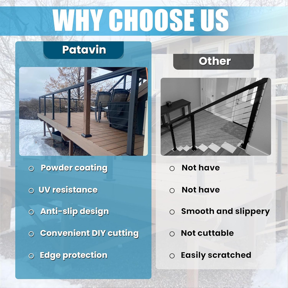 42" Black Cable Railing Corner Post for Easy DIY Deck Project - Pre-Drilled