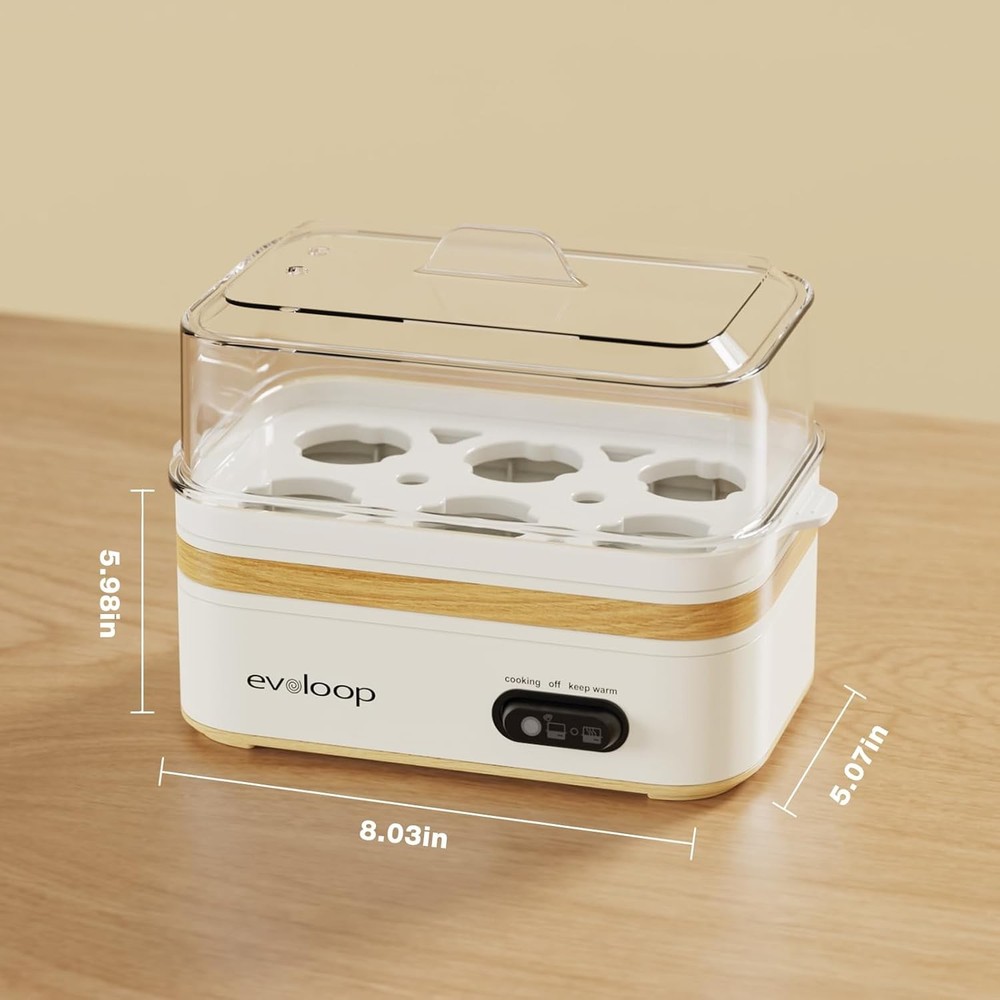 Rapid Egg Cooker - 6 Eggs Cap Soft Medium Hard Boiled Omelet Maker Egg Poacher