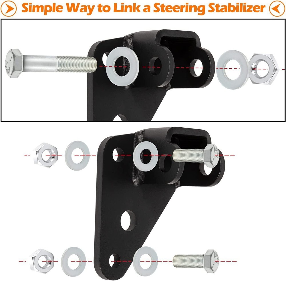 8007 Steering Stabilizer Relocation Bracket Replacement for Wrangler JK 2007-18