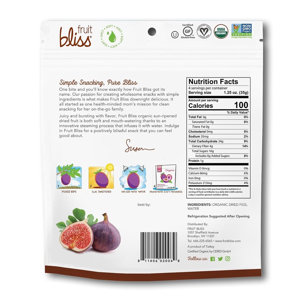 Fruit Bliss Organic Turkish Figs, 5 Ounces
