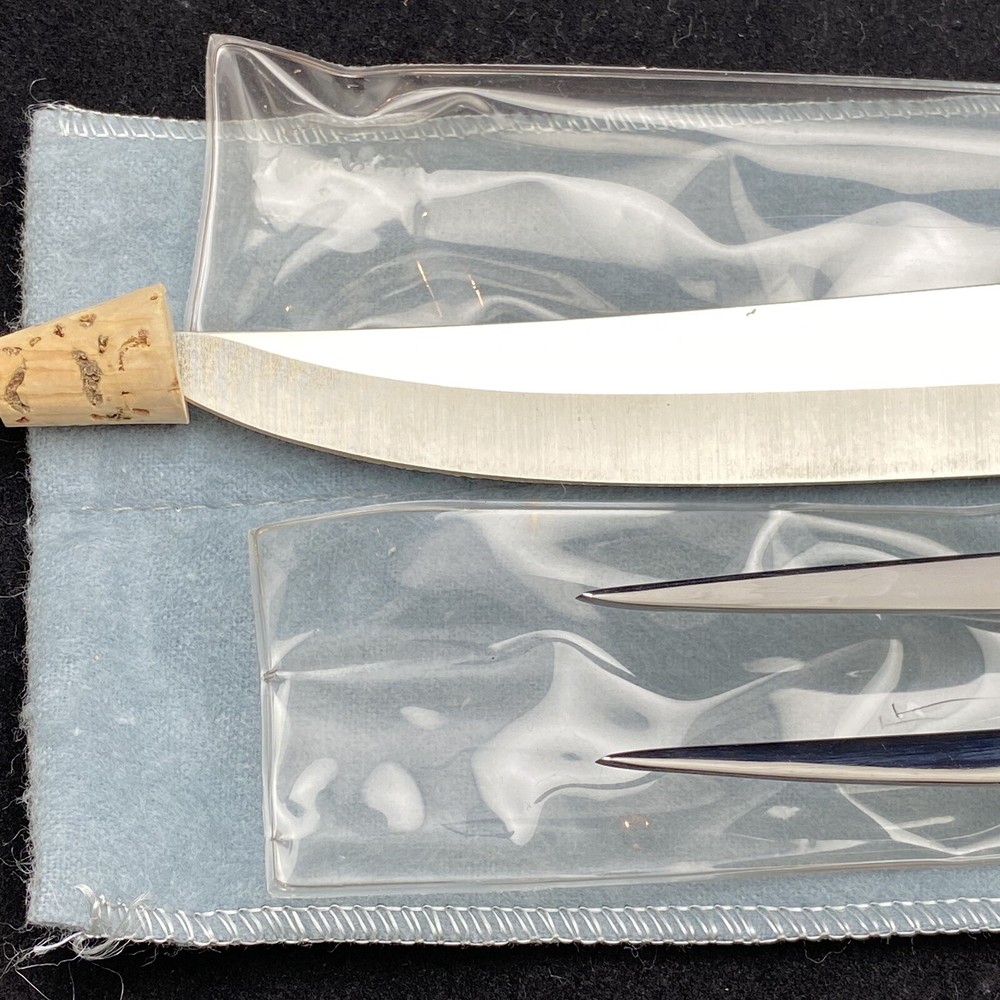 2 pc Prestige Stainless by Imperial Silver Dawn SHARP Carving Set w Storage
