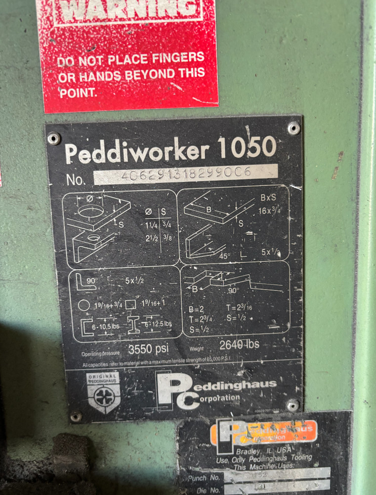 PEDDINGHAUS Peddiworker 1050 Hydraulic Ironworker #8086 #1