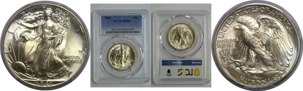 1941 Walking Liberty Half Dollar   PCGS MS-66