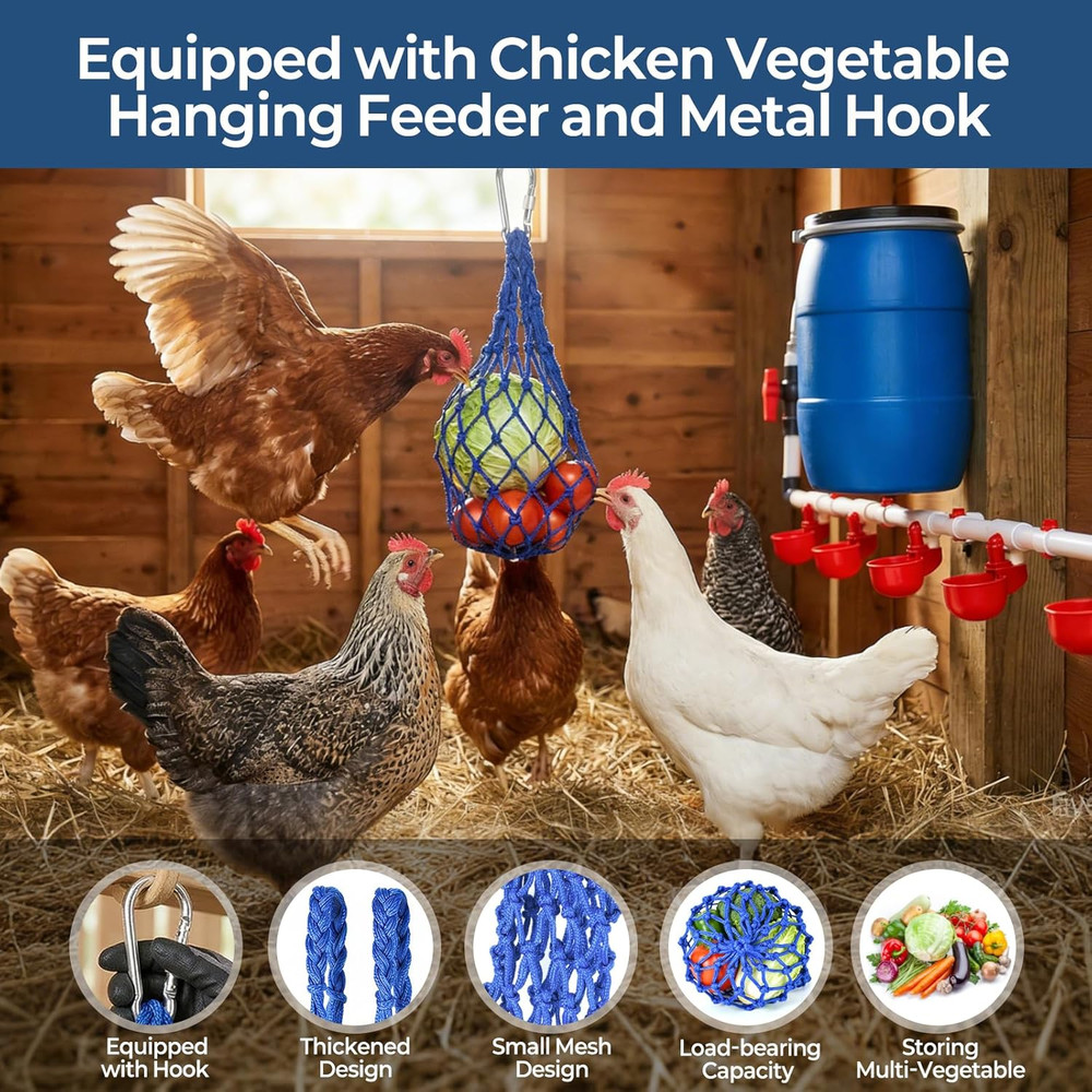 57 Pcs Automatic Chicken Waterer System Set, Chicken Watering System Kit with 8
