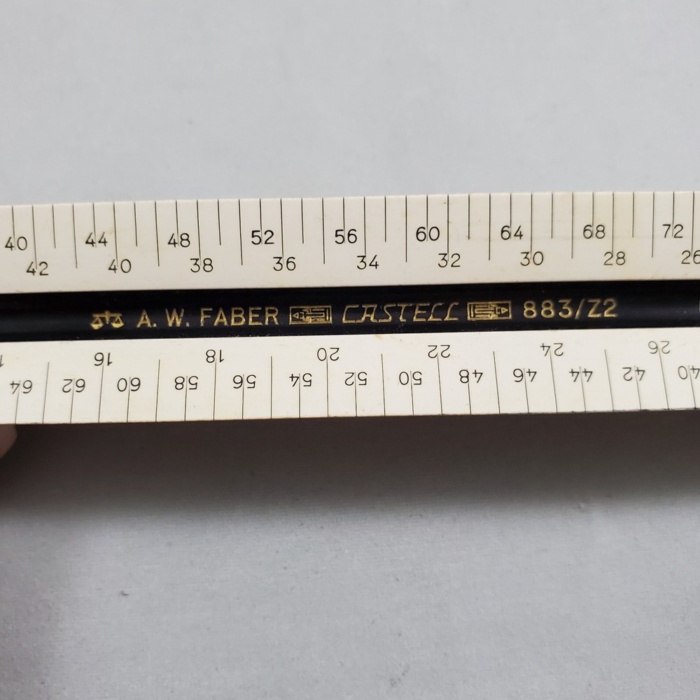 Faber Castell Triangular Engineering Ruler w/ Green Box 883/72 Germany Vintage