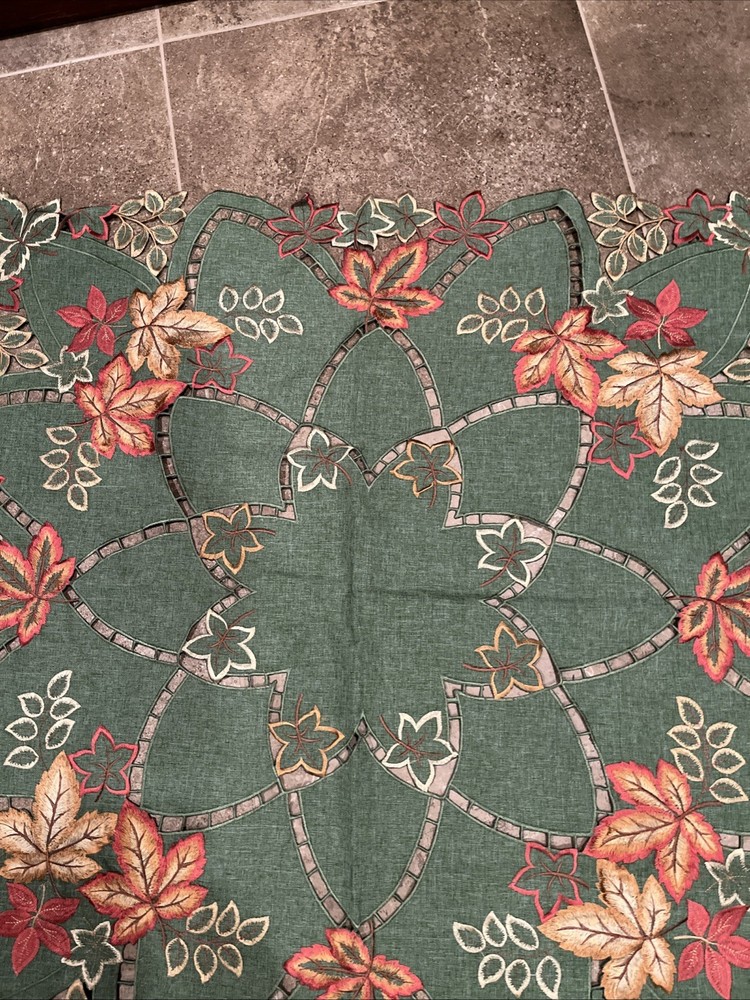 Thanksgiving 36” Square Accent table cover / Fall Decor / Cut Outs