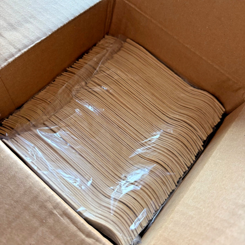 700 wooden forks - wrapped