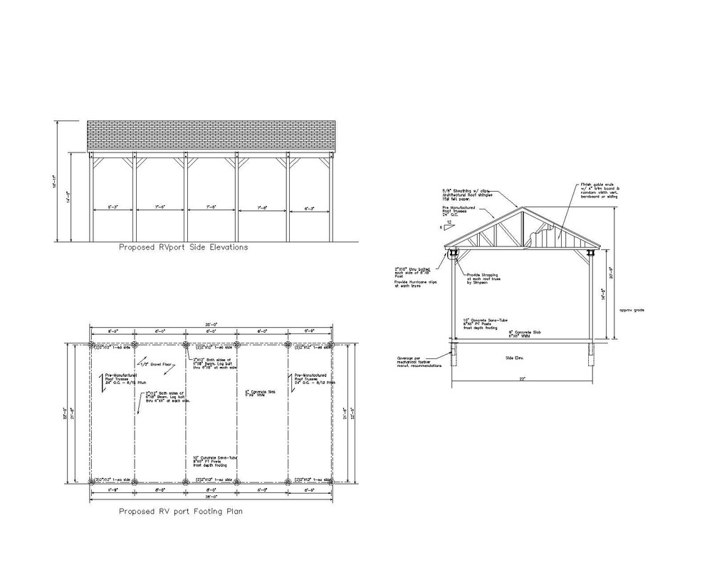 22X38 CAR PORT COVERED PAVILION RV HUT POLE BARN CONSTRUCTION #17-CPPB2238GBL1